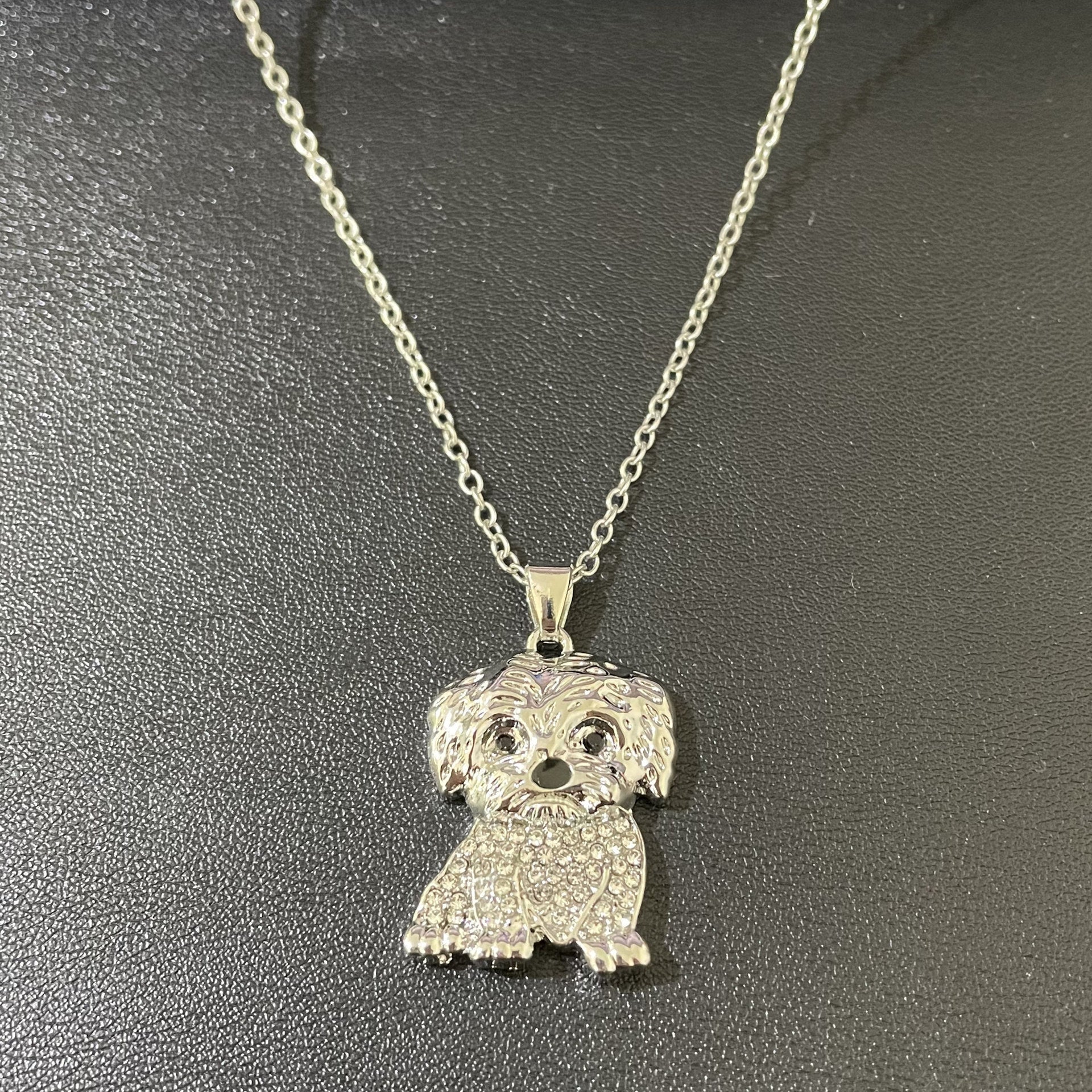 Eco-friendly Zinc Alloy Die Casting Puppy Pendant Necklace Curren
