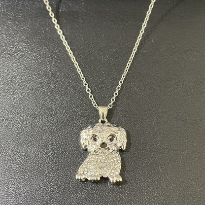 Eco-friendly Zinc Alloy Die Casting Puppy Pendant Necklace Curren
