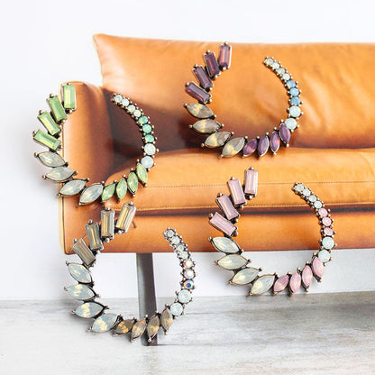 Eco-Alloy Diamond And Pearl Notched Sunflower Earrings Curren