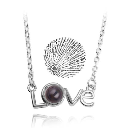 Projection Necklace 100 Languages I Love You Pendant Necklaces