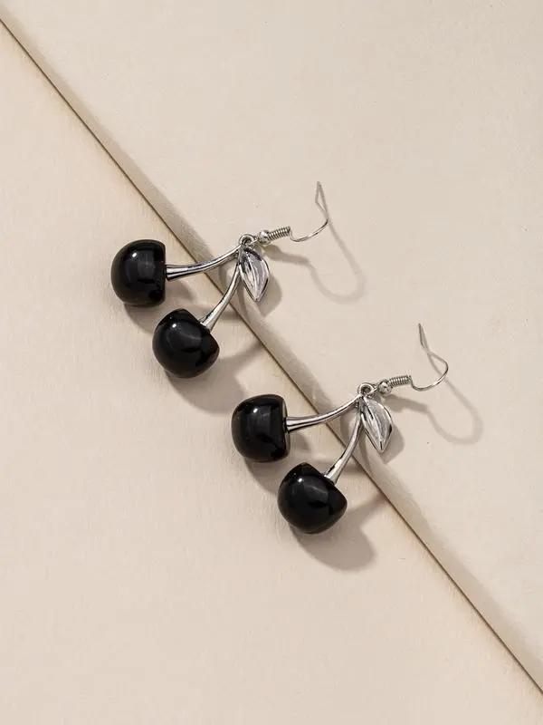 1 Pair Cherry Design Drop Earrings,  Daily Use