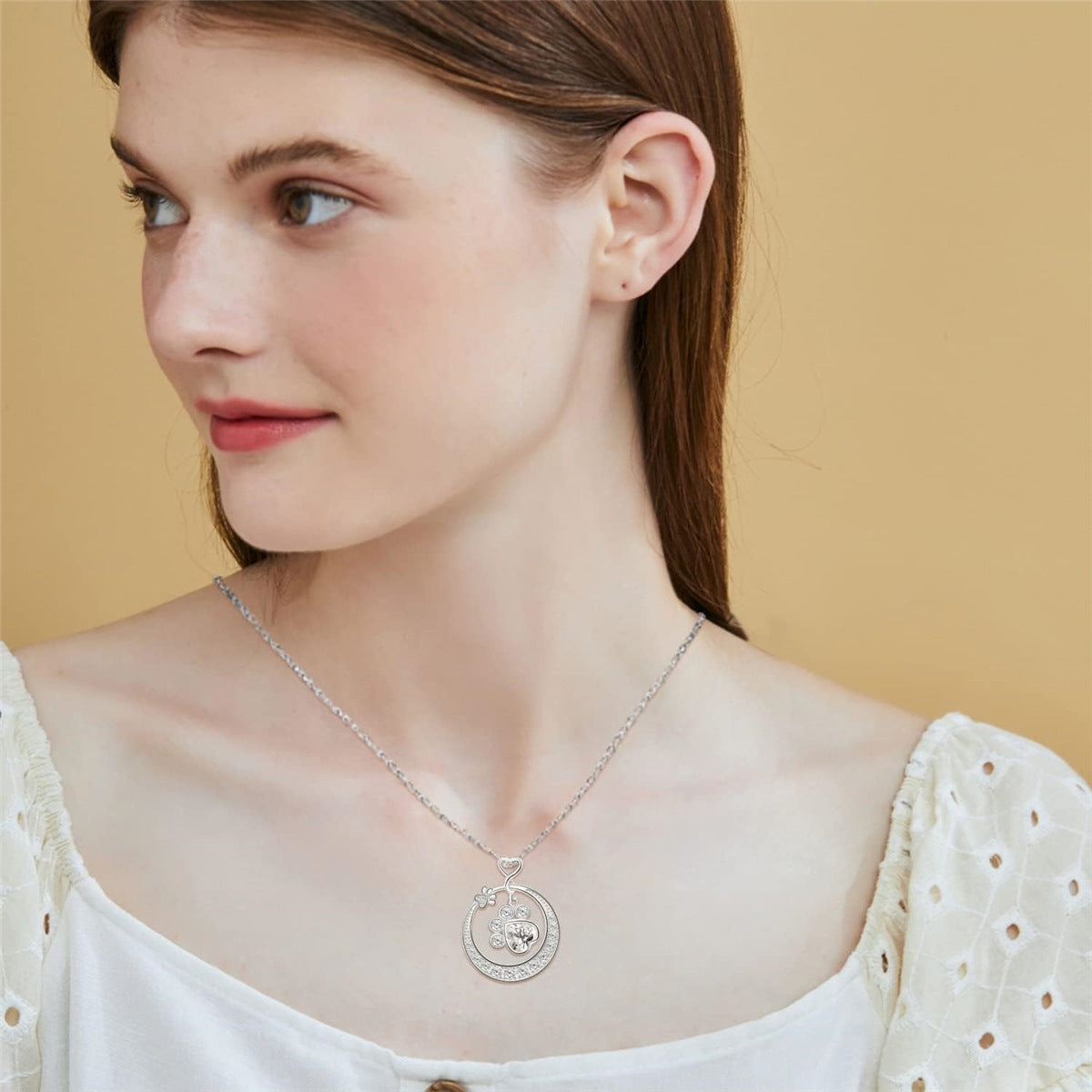 Disc Diamond Star Moon Smart Necklace Curren
