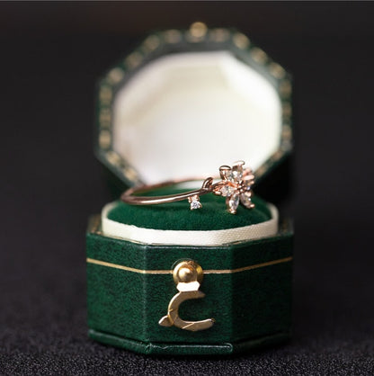 Floral Wedding Band For Women 18K 14K Gold S925 Silver Diamond Ring Curren