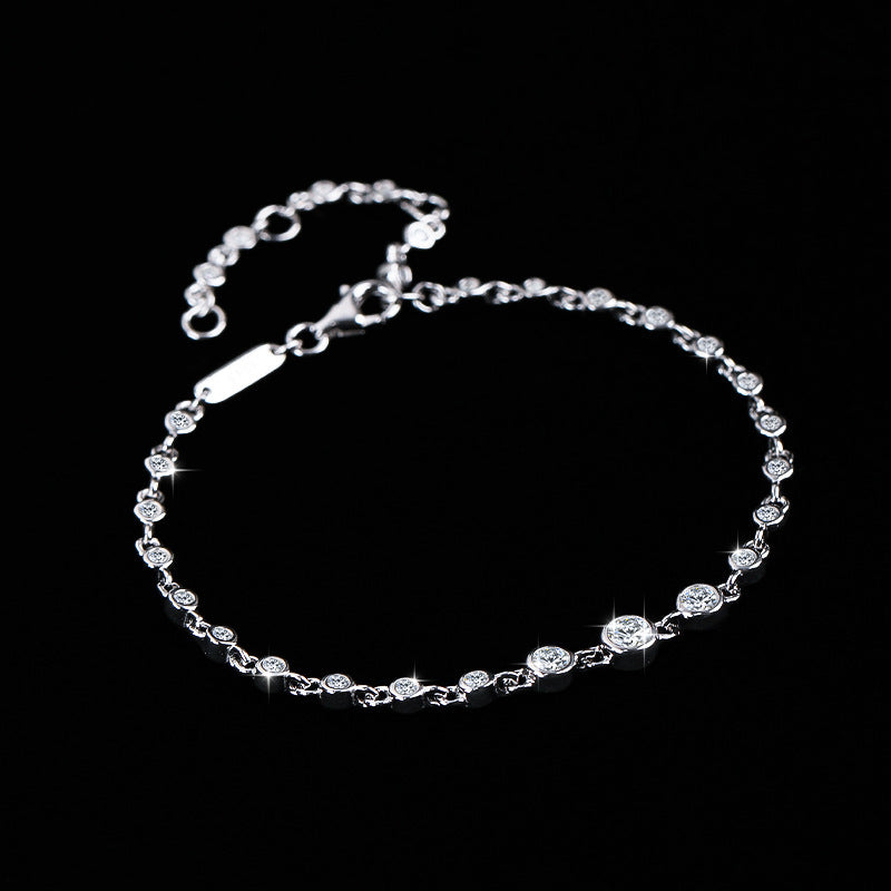 18 Gold Plated Diamond S925 Sterling Silver Bracelet Curren