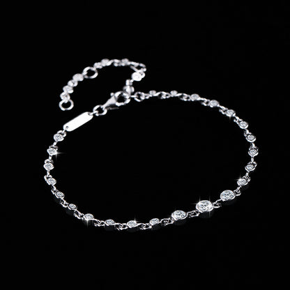 18 Gold Plated Diamond S925 Sterling Silver Bracelet Curren