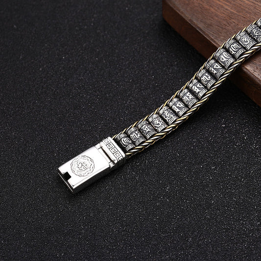 Thai Silver Personality Men's And Women's Trend Turn Bead Bracelet Curren