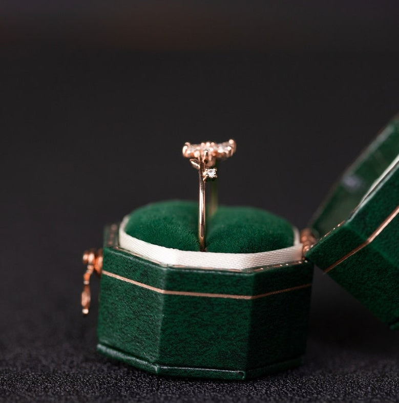 Floral Wedding Band For Women 18K 14K Gold S925 Silver Diamond Ring Curren