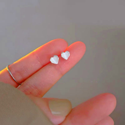 Cute Heart Stud Earrings Women Girls 